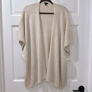 Ann Taylor Factory Cream Poncho Sweater